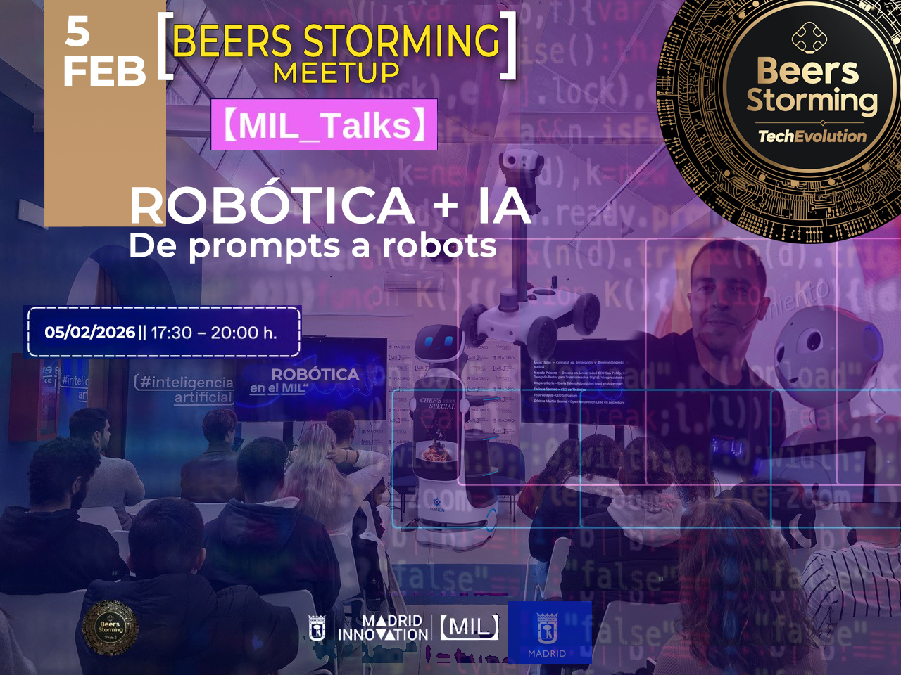 Evento BeersStorming: Robótica + IA: de prompts a robots
